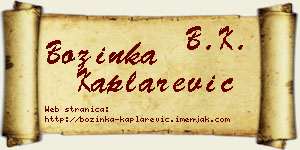 Božinka Kaplarević vizit kartica